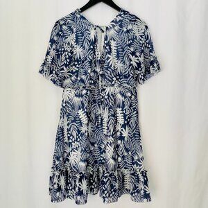 NWT TO MY LOVERS Blue & White Floral Dress Mini Size Medium